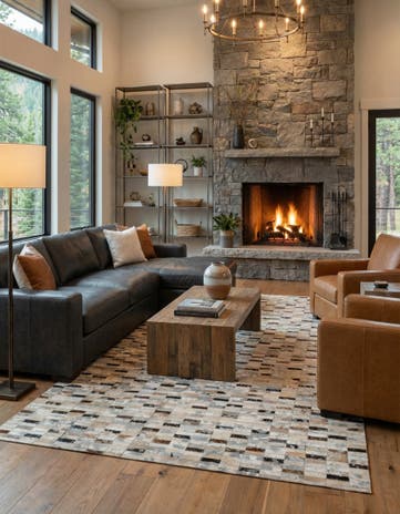 5' x 7' 11 Cowhide - Patchwork Rug