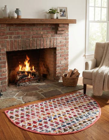 Hand Woven Braided Chindi Hearth Rug