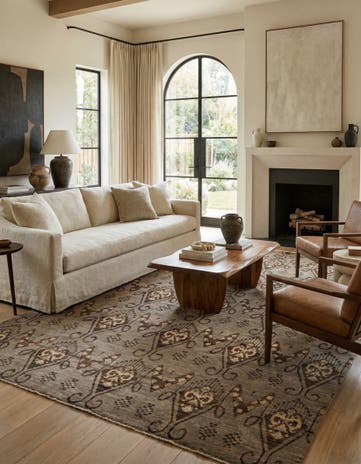 6' 8 x 9' 7 Hand Knotted Modern Ziegler Rug
