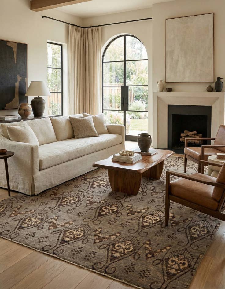 Detail image of 6' 8 x 9' 7  Hand Knotted Modern Ziegler Rug