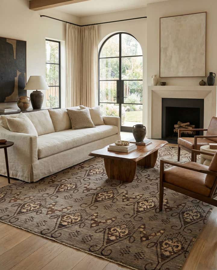 6' 8 x 9' 7 Hand Knotted Modern Ziegler Rug