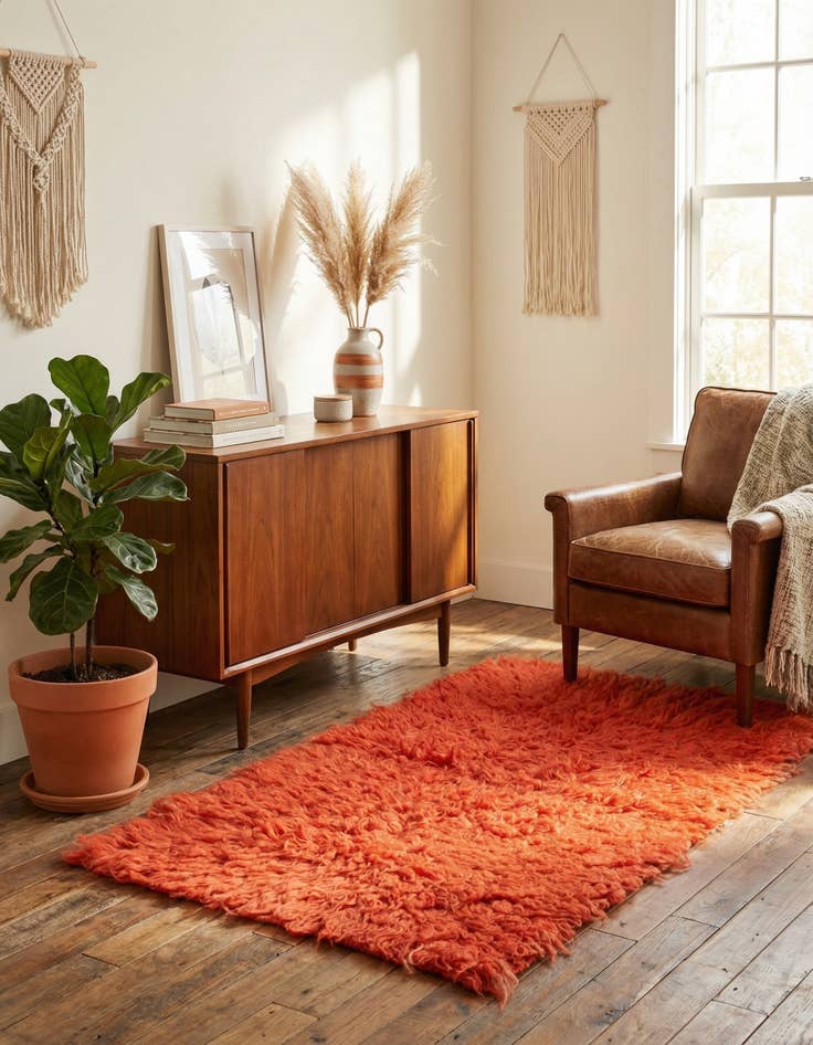 Detail image of 2' x 3' 10  Hand Knotted Moroccan Wool Rug