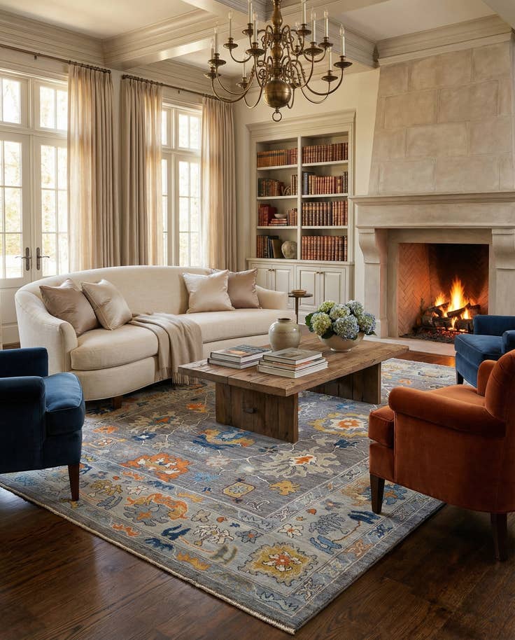 Detail image of 9' 5 x 11' 10 Hand Knotted Oushak Rug