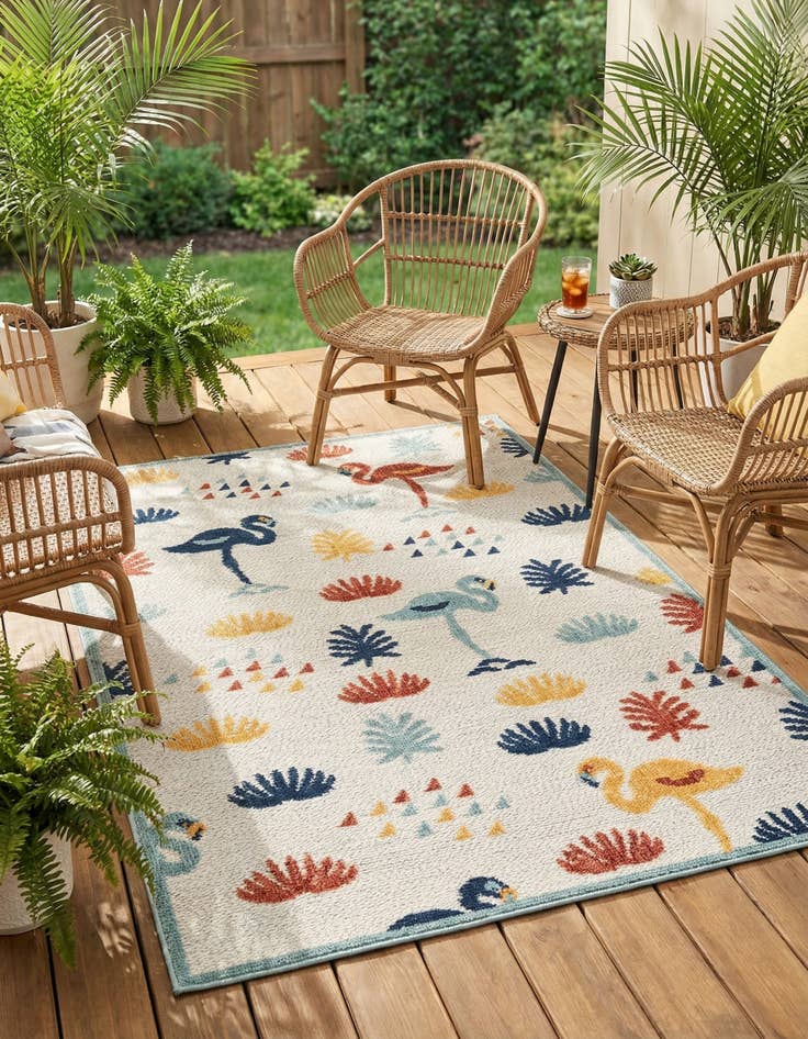 Detail image of  5' x 7' 7  Washable  Indoor / Outdoor Rug