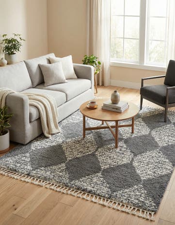 Gray Serenity Shag Square Rug