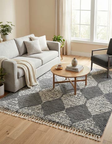 Gray Serenity Shag Square Rug