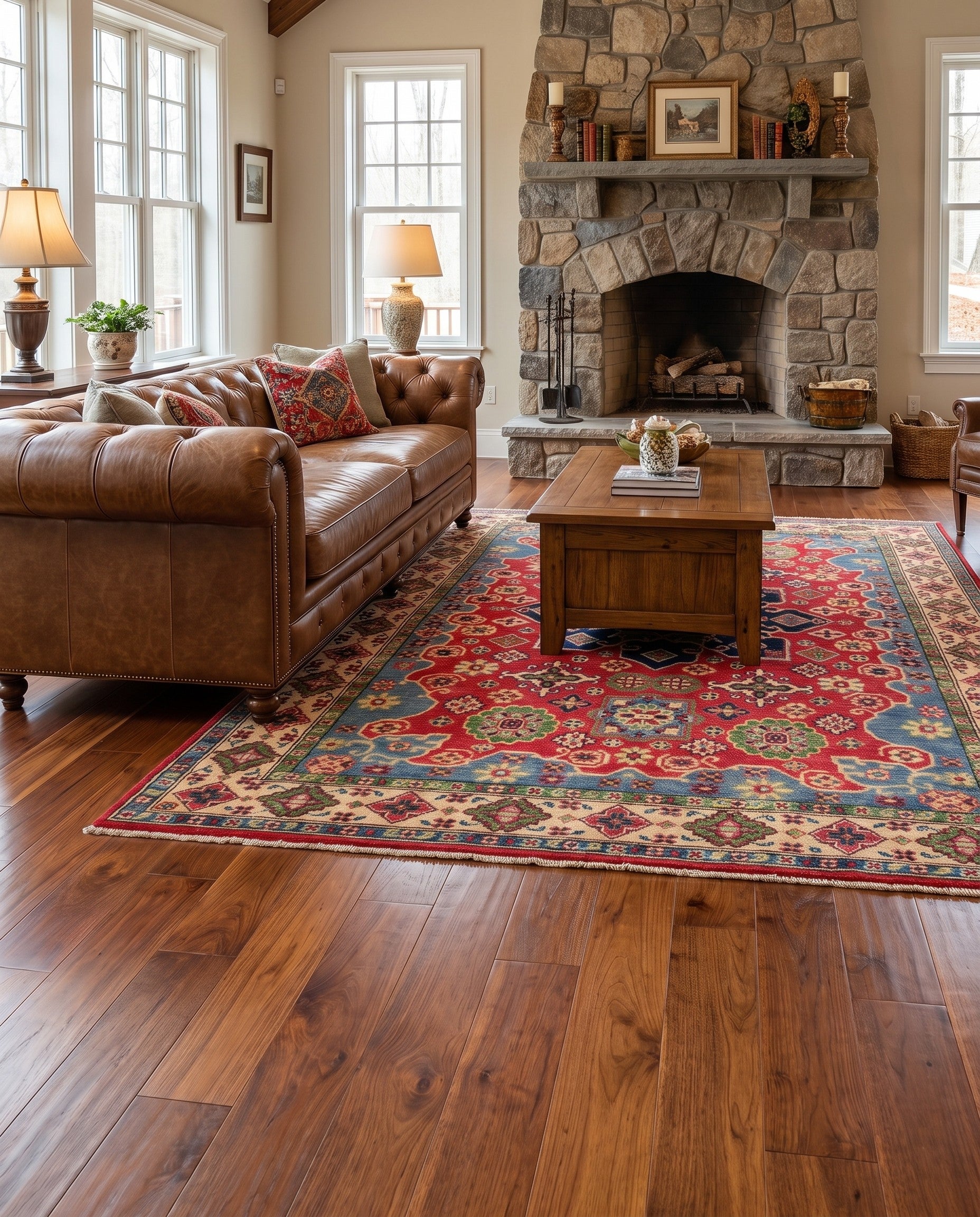 5' 2 x 7' 3 Hand Knotted Kazak Rug