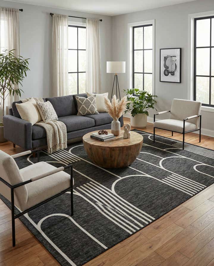 9' x 12' Easy-Clean Modern Indoor / Outdoor Rug