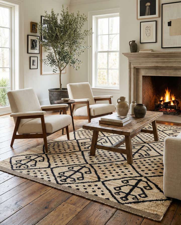 5' 10 x 9' 7 Hand Knotted Moroccan Wool Rug