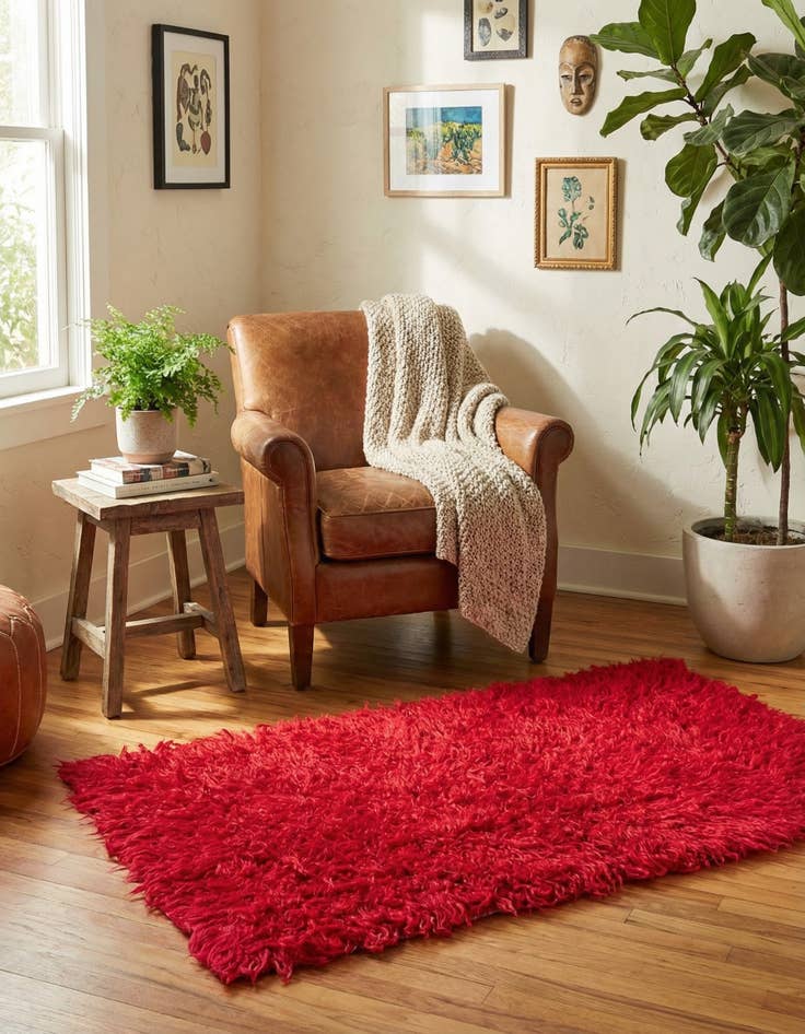 Detail image of 2' 1 x 4' 3  Hand Knotted Moroccan Wool Rug