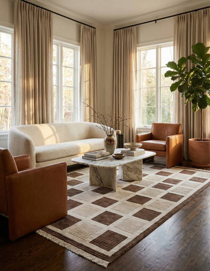 Detail image of 6' 7 x 10'  Hand Knotted Darya Wool Rug