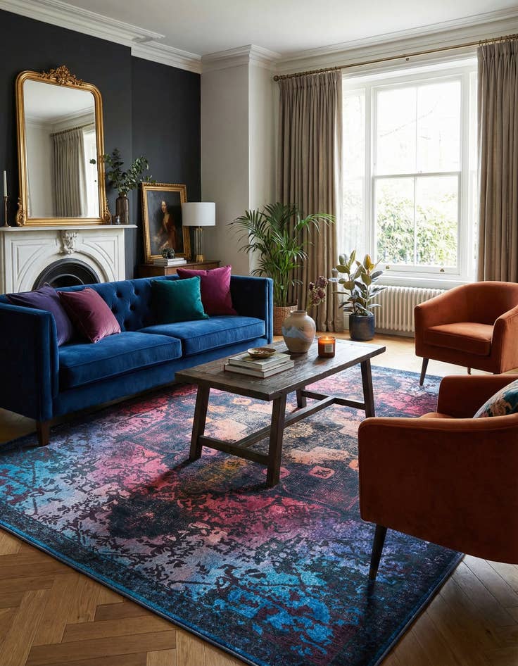 Detail image of  10' 6 x 13'  Washable Francesca Rug