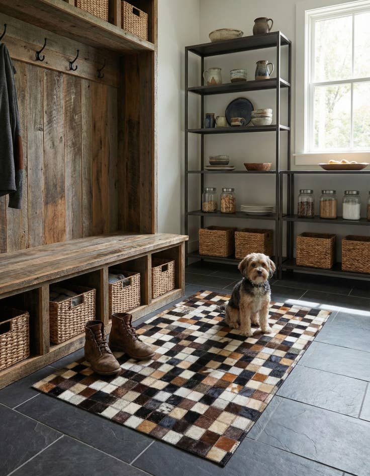 Detail image of  2' x 3' Cowhide Leather Rug