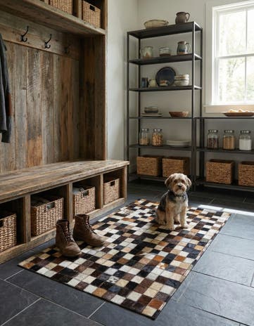 2' x 3' Cowhide Leather Rug