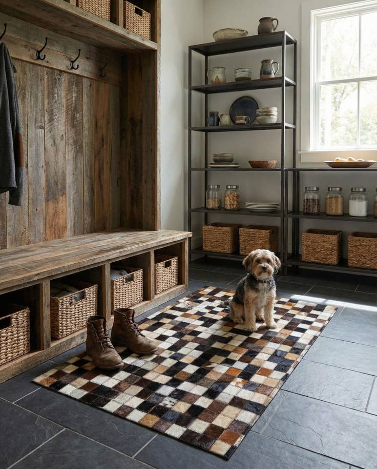 Detail image of 2' x 3' Cowhide Leather Rug