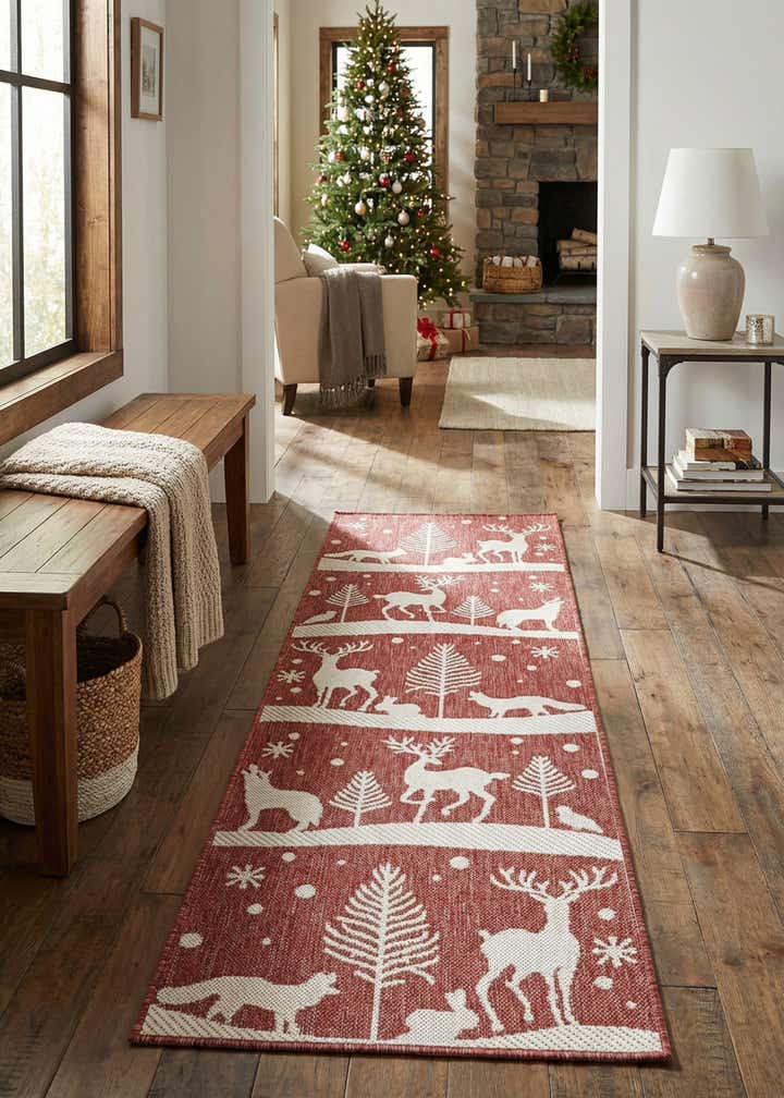 2' x 8' Easy-Clean Holiday Indoor / Outdoor Runner Rug