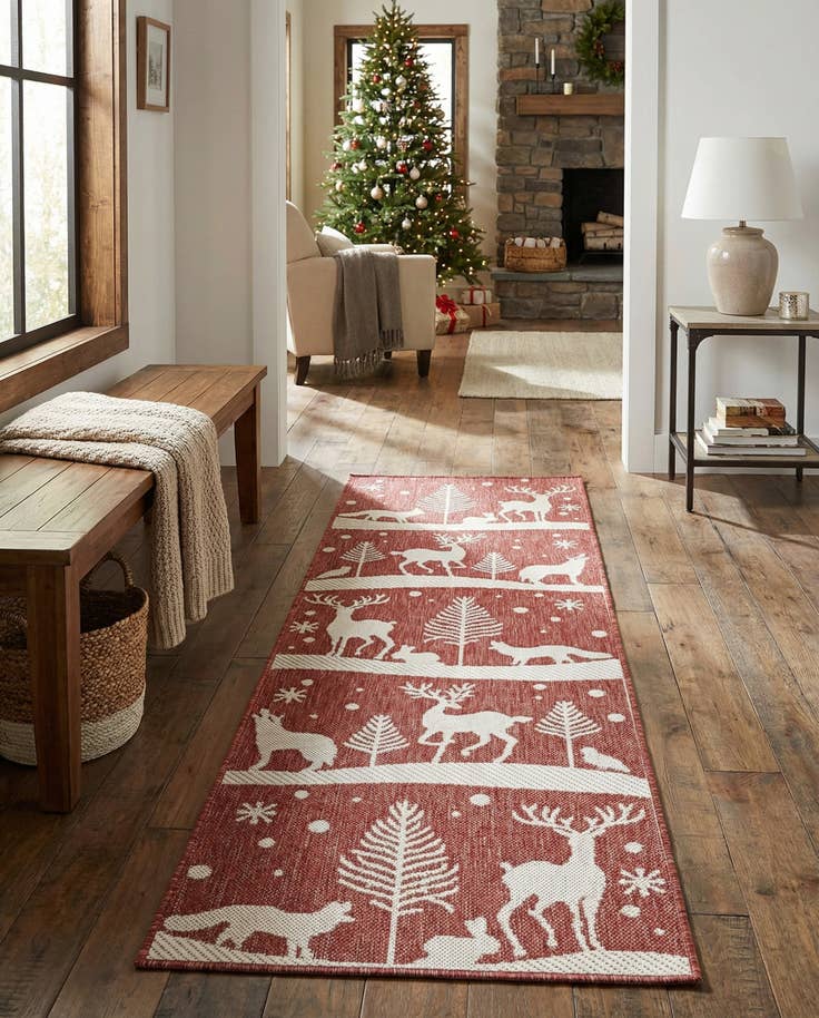 Detail image of 2' x 8' Easy-Clean Holiday Indoor / Outdoor Runner Rug