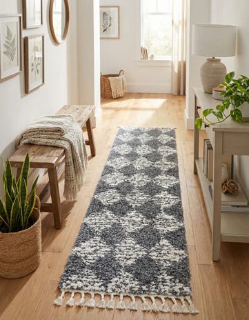 Gray Serenity Shag Runner Rug