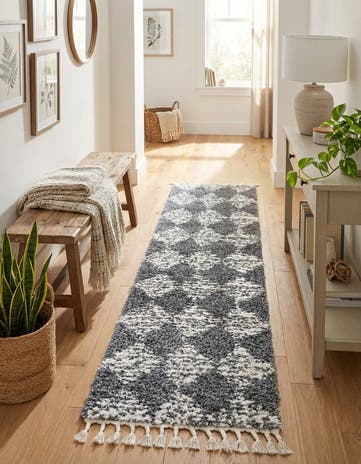Gray Serenity Shag Runner Rug