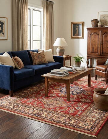 5' 2 x 6' 7 Hand Knotted Kazak Rug