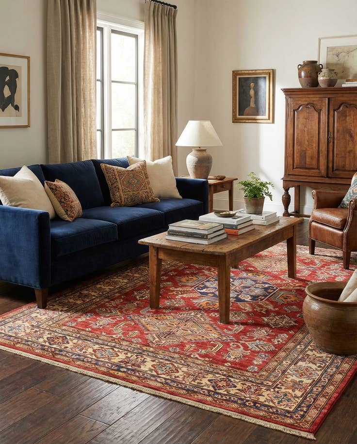 Detail image of 5' 2 x 6' 7 Hand Knotted Kazak Rug