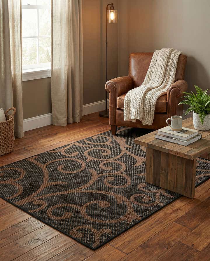 4' x 6' Easy-Clean Botanical Indoor / Outdoor Rug