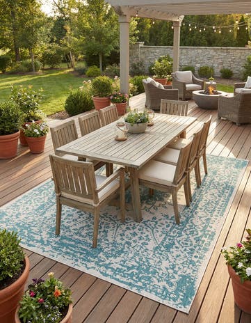 10' x 14' Easy-Clean Traditional Indoor / Outdoor Rug