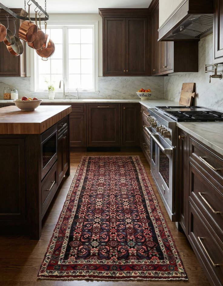 Detail image of 3' 6 x 10' 2  Hand Knotted Hossainabad Persian Wool Runner Rug