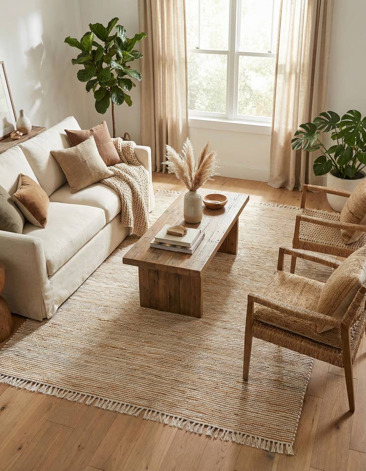 Detail image of 9' x 12'  Hand Woven Chindi Jute Rug