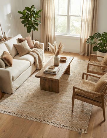 9' x 12' Hand Woven Chindi Jute Rug