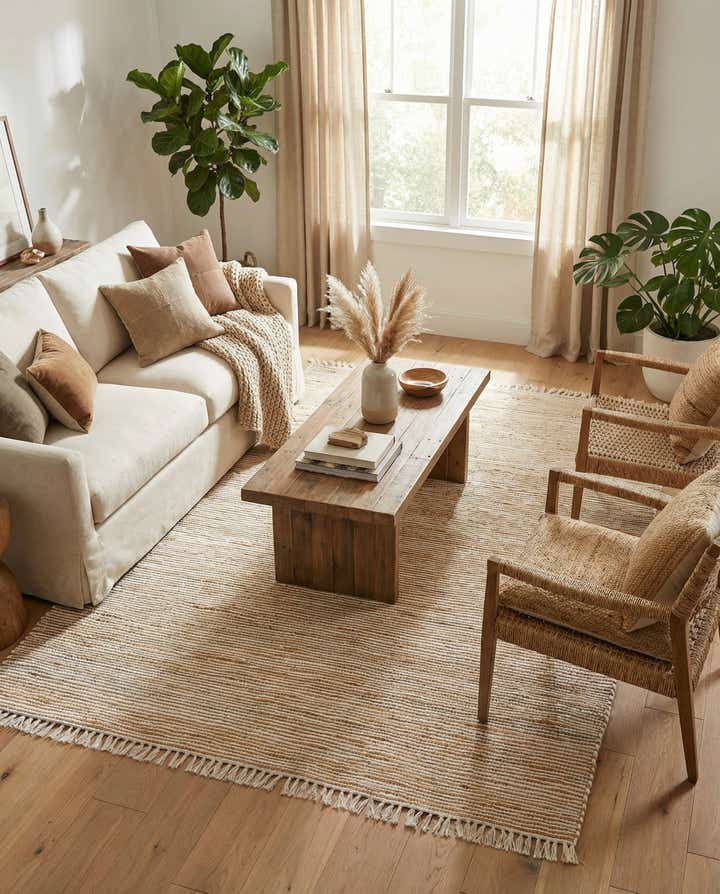 9' x 12' Hand Woven Chindi Jute Rug