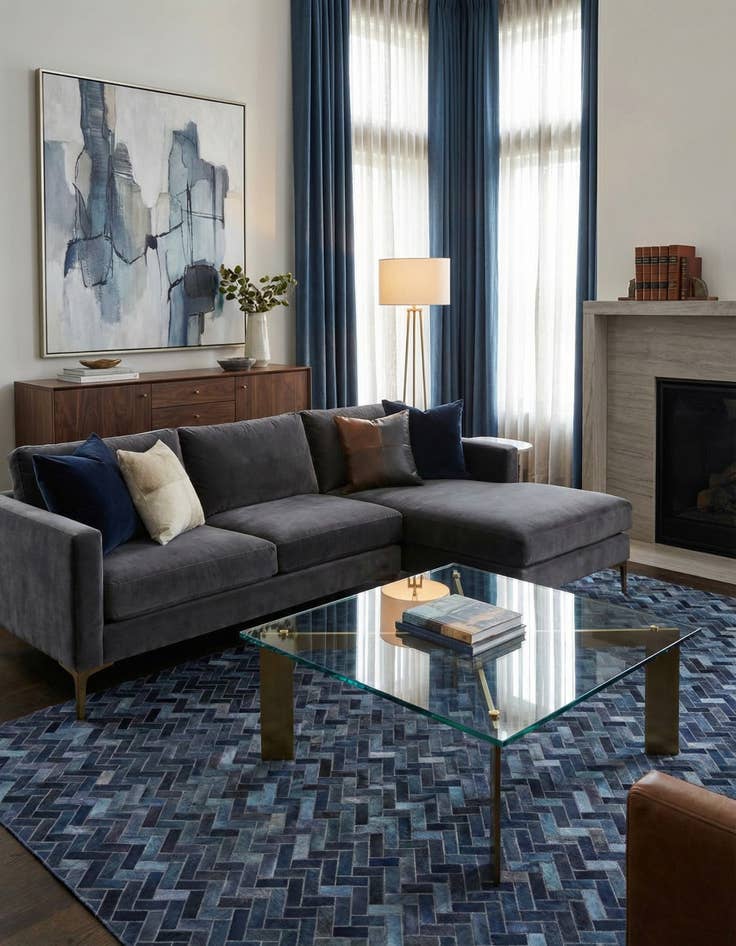 Detail image of  5' 1 x 7' 10 Cowhide Rug