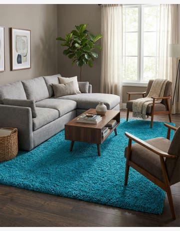 9' x 12' Solid Shag Rug