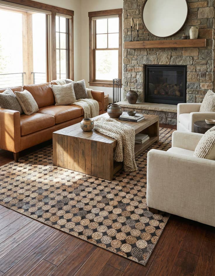 Detail image of 5' 1 x 7' 6 Cowhide Rug