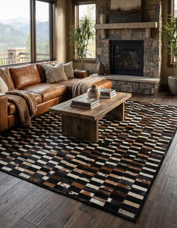 8' 2 x 9' 11 Cowhide - Patchwork Rug