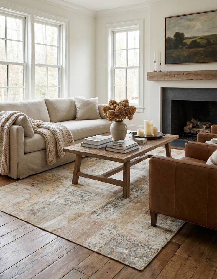 Detail image of 5' 7 x 7' 11  Hand Knotted Ultra Vintage Persian Wool Rug