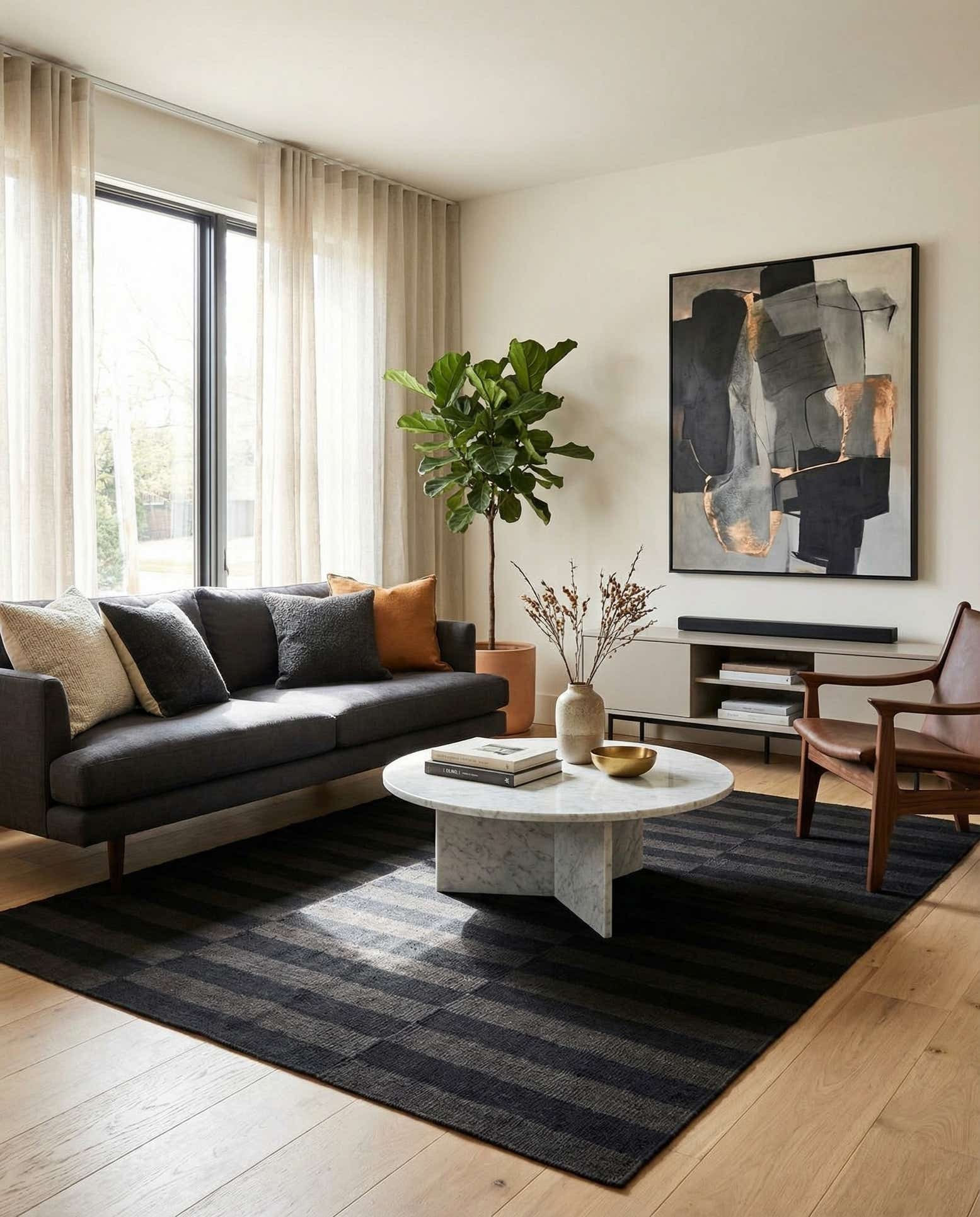 4' 2 x 5' 10 Hand Woven Kilim Modern Wool Rug