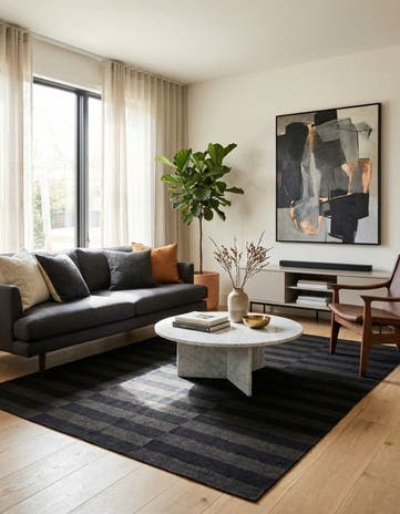 4' 2 x 5' 10 Hand Woven Kilim Modern Wool Rug