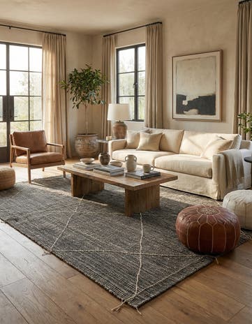 8' 8 x 11' 9 Hand Knotted Moroccan Wool Rug