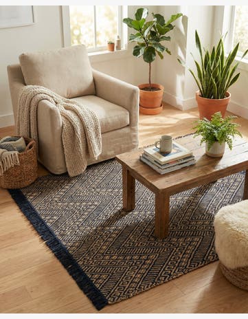 5' 1 x 5' 1 Handmade Braided Jute Square Rug