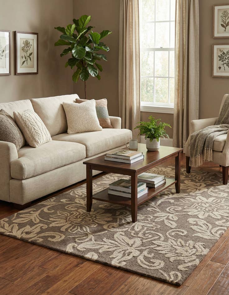 Detail image of 5' x 8' Agra Wool Rug