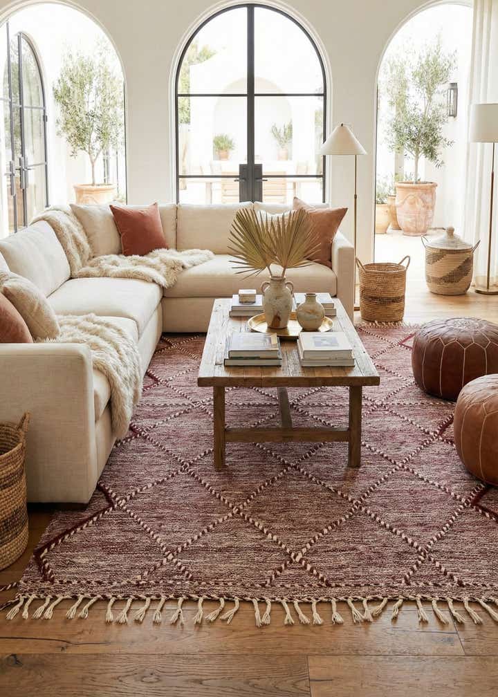 6' 6 x 10' Hand Knotted Moroccan Wool Rug