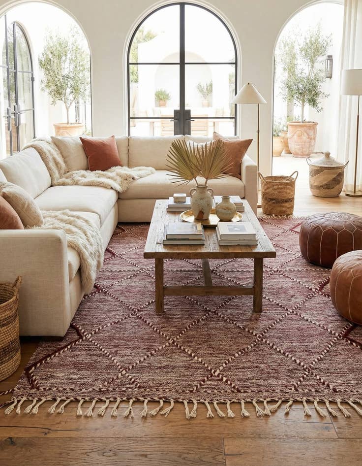 Detail image of 6' 6 x 10' Hand Knotted Moroccan Wool Rug