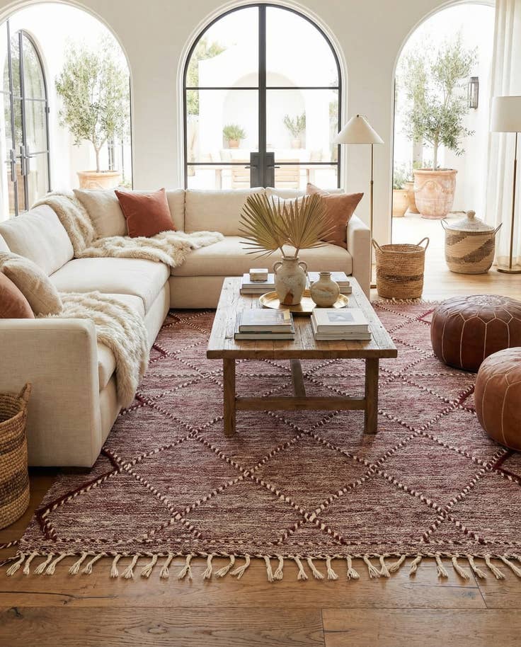 Detail image of 6' 6 x 10' Hand Knotted Moroccan Wool Rug