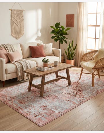 Rose Pink Kamala Washable Rug
