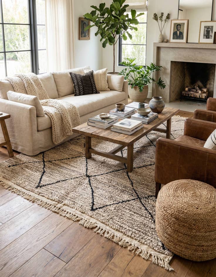 Detail image of 5' x 7' 10  Hand Knotted Moroccan Wool Rug