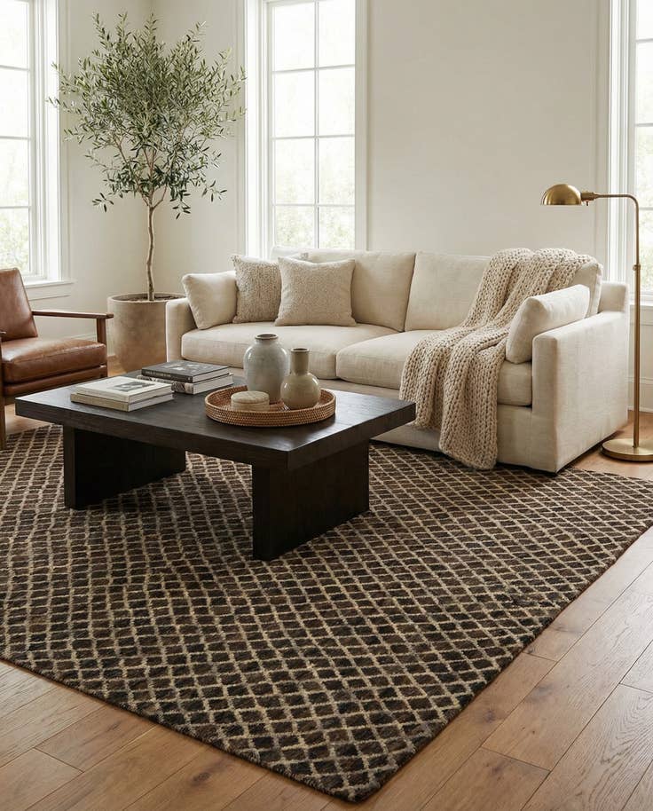 Detail image of 7' 10 x 8' 1 Hand Knotted Moroccan Wool Square Rug