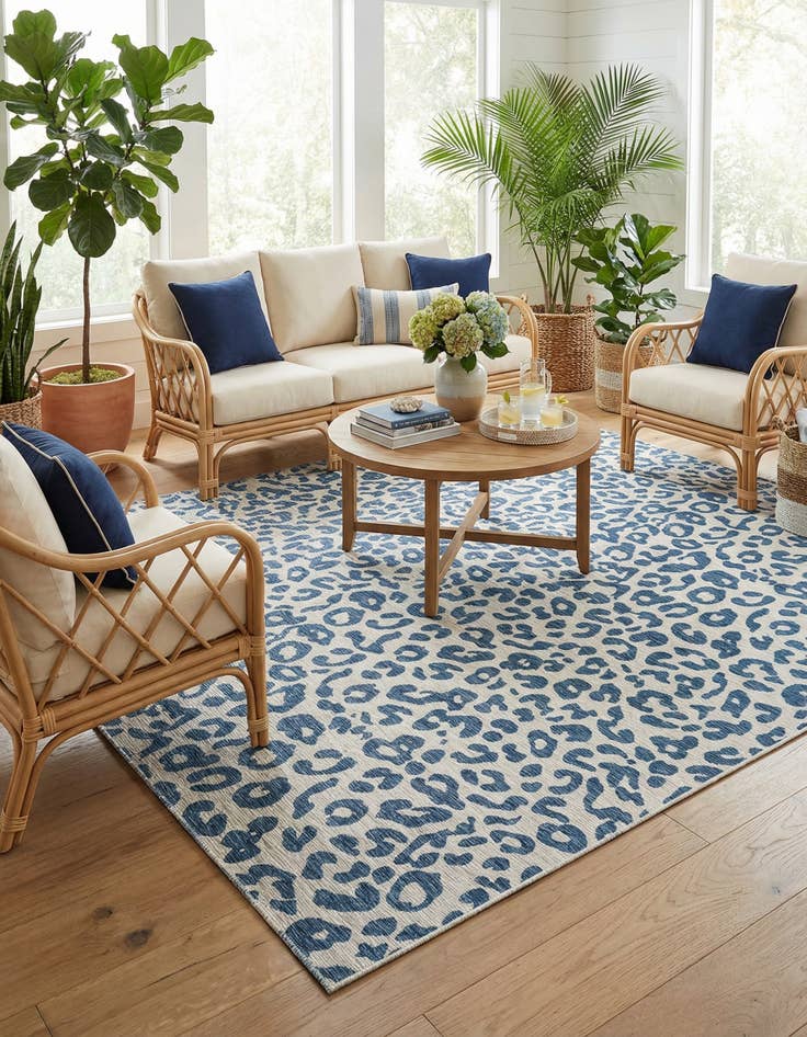 Detail image of 13' x 13'  Washable Safari Indoor / Outdoor Square Rug