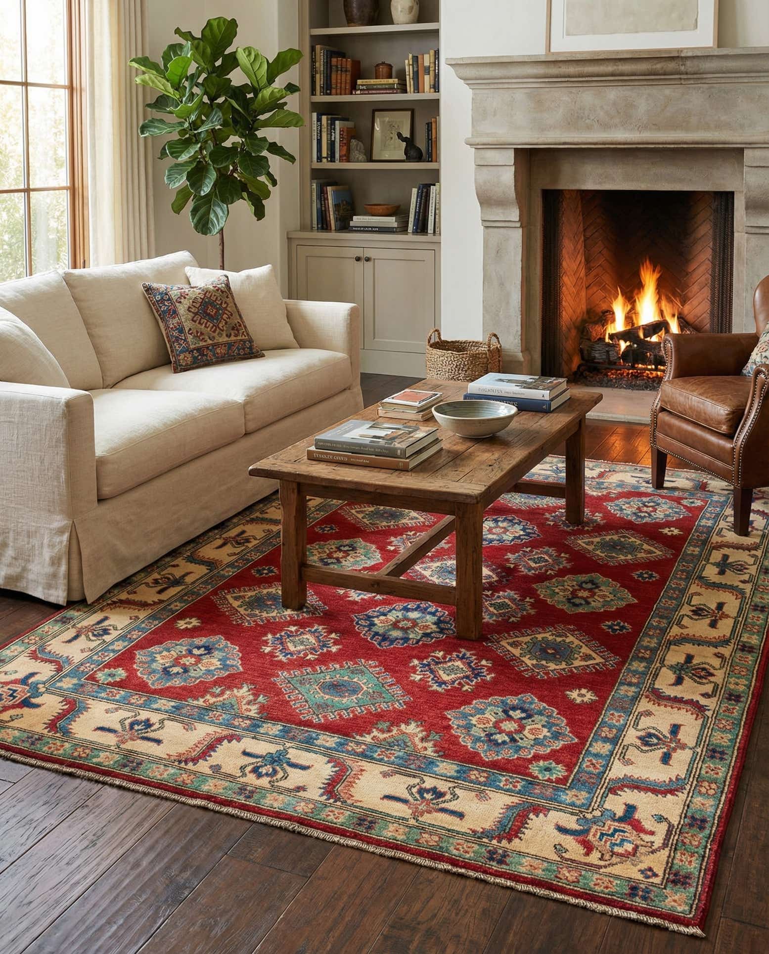 5' x 6' 9 Hand Knotted Kazak Rug
