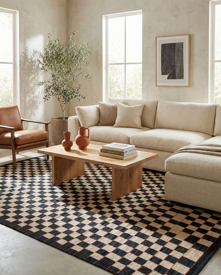 6' 8 x 9' 8 Hand Woven Kilim Modern Wool Rug